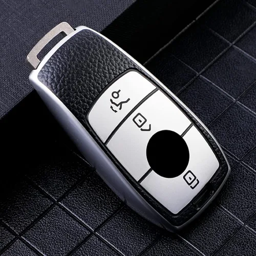 Vista 2 de TPU Leather Car Key Case Cover Keychain, for Benz A C E S G GLS CLA Class W213 W177 W205 W222 X167 AMG Protector