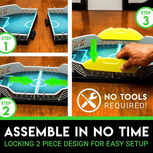 Vista 7 de Franklin Sports Mini juego de tiro de fútbol de mesa - Juego de mesa de fútbol estilo arcade para todas las edades- Marcador LED electrónico