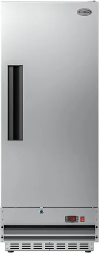 Vista 2 de KoolMore RIR-1D-SS12C Refrigerador comercial de acero inoxidable de entrada con una puerta de acceso para restaurante, café y almacenamiento