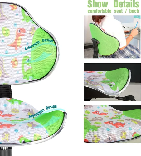 Vista 5 de JJS Silla ejecutiva de computadora con respaldo bajo para oficina en casa, silla ergonómica de malla con base extra grande y almohadillas