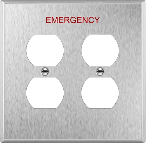 Vista 46 de ENERLITES Placa de pared de metal para receptáculo dúplex, acero inoxidable, tapa de tomacorriente, resistente a la corrosión, tamaño estándar