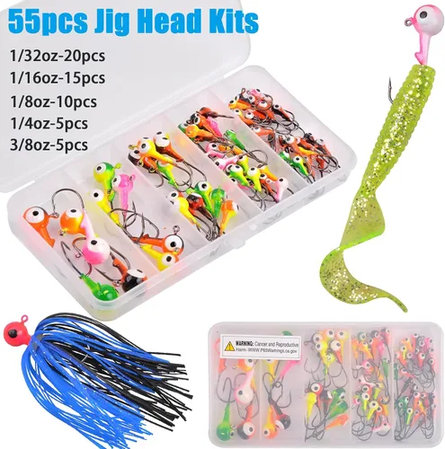 Vista 5 de 30 piezas de anzuelos de pesca con cabeza de bola redonda con ojos 3D Crappie jig señuelo pintados ganchos para lubino crappie lubino trucha agua