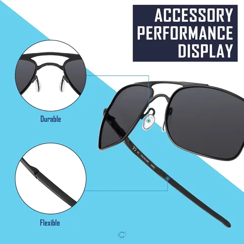 Vista 6 de SAUCER Kit de goma de repuesto para nariz y orejeras para orejeras para gafas de sol Oakley OO4142