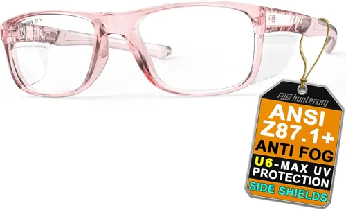 Vista 17 de HTS HUNTERSKY TR90NZZ - Lentes de seguridad con escudo lateral, tamaño pequeño, para mujeres y hombres, ANSI Z87, anti niebla, resistentes a