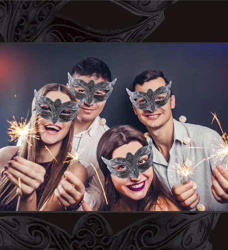 Vista 6 de Steampunk - Máscara veneciana metálica para mascarada