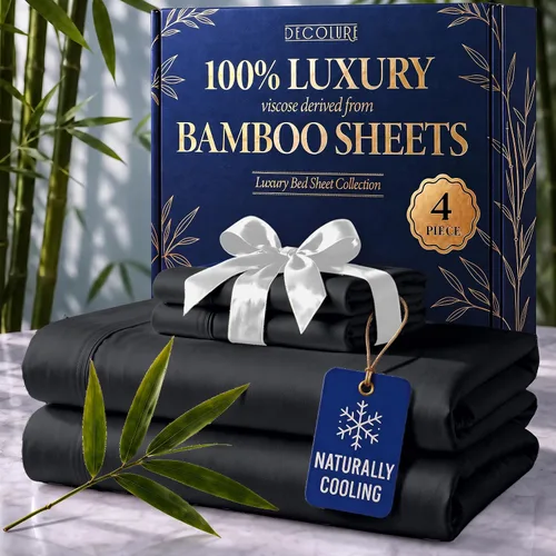 Vista 15 de DECOLURE Sábanas 100% Viscosa Derivada de Bambú Tamaño Individual - Sábanas de Lujo de 3 Piezas Naturalmente Refrescantes, Juego de Cama Ultra Suave