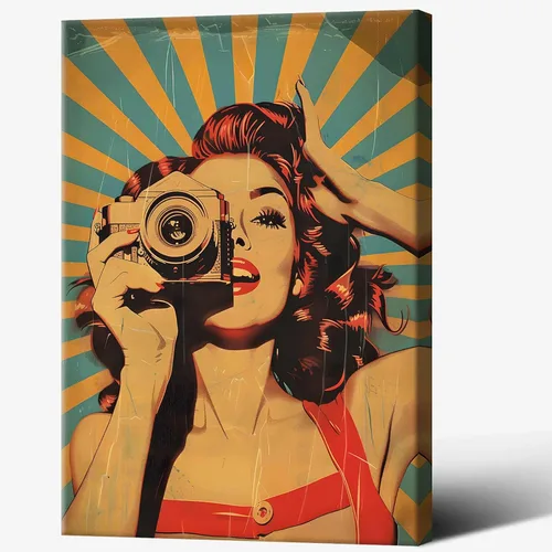 Vista 18 de Póster vintage de la niña piloto sexy de los años 50, arte de pared, arte retro de mediados de siglo, nostalgia estética, impresiones estéticas