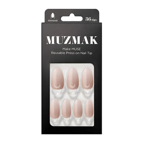 Vista 8 de MUZMAK Uñas postizas reutilizables a presión, largas, medianas, cortas, ataúd, almendra, 36 piezas, kit de uñas postizas rojas, cobertura completa