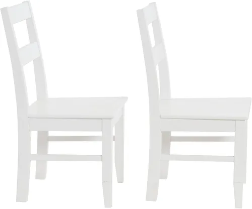 Vista 5 de Creative Co-Op Pleasantville - Juego de 2 sillas de comedor de madera