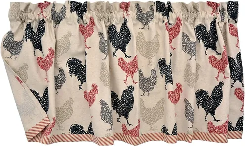 Vista 5 de Rifton Red Rooster Charger-Center - Juego de dos manteles individuales redondos