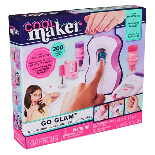Vista 9 de Cool Maker, GO GLAM Studio Kit de Uñas, Estiliza 200 Uñas, 4 Diseños, 2 Aplicadores de Esmalte y Máscara (El Empaque Puede Variar), Artes