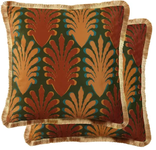 Vista 80 de patdrea Funda de almohada de terciopelo francés de diseño, 18 x 18 pulgadas Aviario