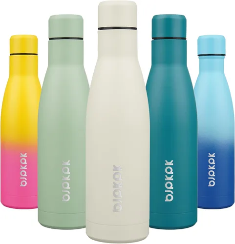 Vista 85 de [Usado] BJPKPK Botella de agua pequeña aislada de 12 onzas, frasco a prueba de A-azul