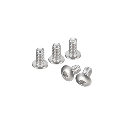 Vista 31 de uxcell #2-56x1 Tornillos con cabeza de botón y muesca hexagonal, 50 unidades de pernos hexagonales de acero inoxidable 304, tornillos allen de rosca
