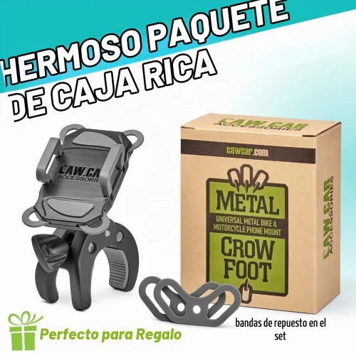 Vista 4 de Crowfoot Soporte para teléfono para bicicleta y motocicleta, Soporte de metal resistente.