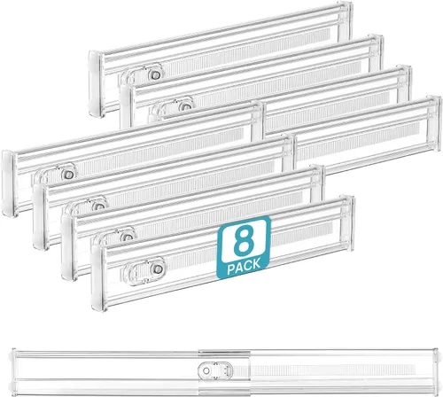 Vista 11 de Vtopmart Separadores de cajones de 2.36” con inserciones expandibles, organizador de cajones de cocina ajustable de 12.8"-22.3", separador