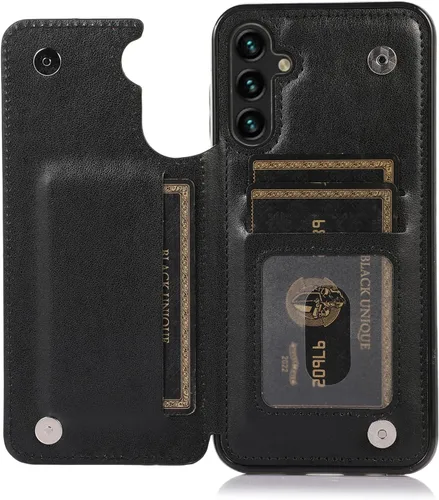 Vista 4 de Asuwish Funda de teléfono para Samsung Galaxy A14 5G con protector de pantalla de vidrio templado, tarjetero con soporte para tarjetero, soporte