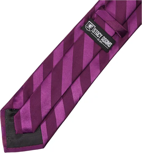 Vista 29 de Stacy Adams Conjunto de corbata de rayas formales de tejido sólido para hombre