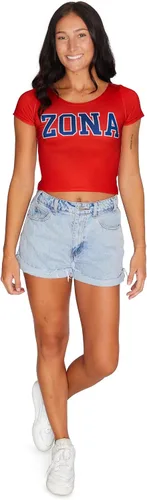 Vista 150 de Lojobands Camiseta corta ajustada para mujer, hecha en Estados Unidos, talla única