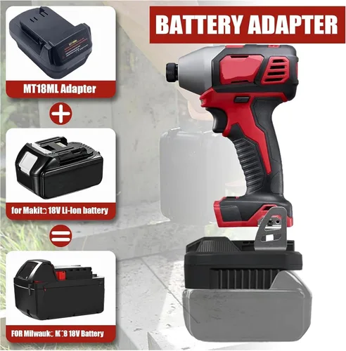 Vista 2 de Para Makita a Milwaukee, adaptador de batería compatible con batería de litio Makita 18V BL1815 BL1820 para reemplazar para Mil.Waukee 18V batería