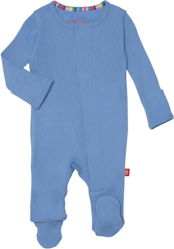 Vista 7 de Magnético Me Pijamas con piecitos de modal suave para bebé con cierre magnético rápido Pijama para niños y niñas, recién nacido a 24 meses