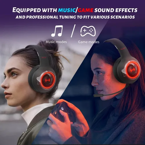 Vista 6 de Edifier G4s - Auriculares inalámbricos con cancelación de ruido de 15 ms de latencia ultra baja con micrófono 53 Bluetooth para juegos de 46 horas