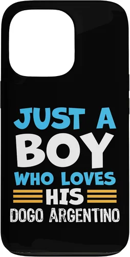 Vista 10 de Just a Boy who Loves his Dogo Argentino Case for iPhone 16