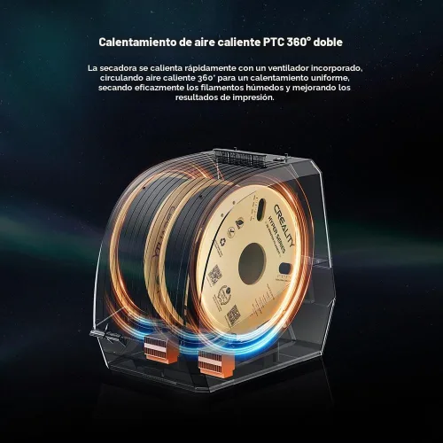 Vista 3 de Secador de Filamento Oficial Creality Space Pi Plus, Compatible con Material PLA PETG ABS de 1.75mm/2.85mm, Deshidratador de Filamento, Soporte