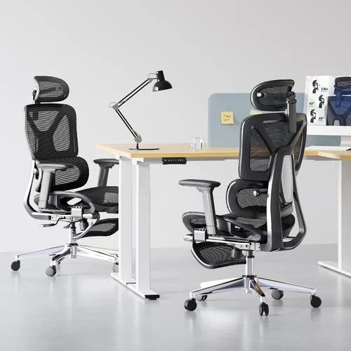 Vista 12 de FLEXISPOT ErgoX - Silla de oficina ergonómica premium con reposapiés, reposabrazos 3D ajustables, soporte lumbar dinámico, función de reclinación e