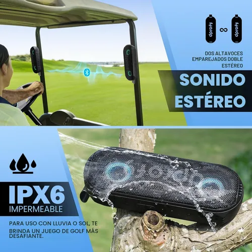 Vista 6 de Dprofy Nueva Reproducción 2 Rondas, Altavoz de Golf Magnético Bluetooth, Altavoz Portátil Pro Inalámbrico Estéreo con Bajo Profundo, Resistente al