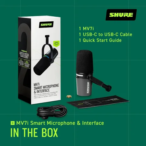 Vista 4 de Shure Micrófono inteligente MV7i USB-C con interfaz incorporada