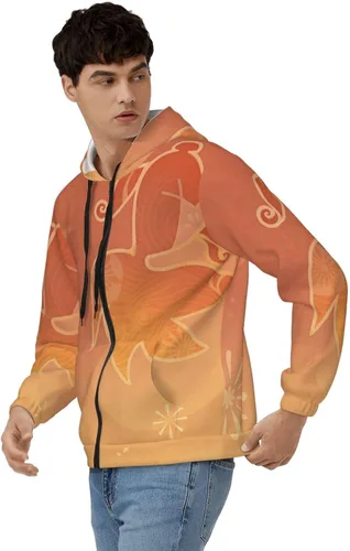 Vista 8 de RAUGAJ Sudadera con capucha con cremallera para hombre, sudadera de moda con capucha para adolescentes, sudadera deportiva de otoño e invierno