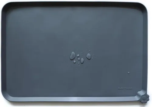 Vista 49 de Hoki Found - Bandeja de silicona para comederos de perros y gatos, tapetes impermeables para comida y agua, color caramelo