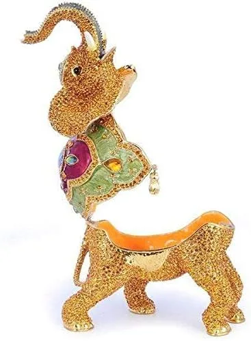 Vista 2 de KALIFANO Joyero decorativo para mujer con cristales Swarovski y gemas con forma de animales salvajes, hecho para almacenamiento y organización