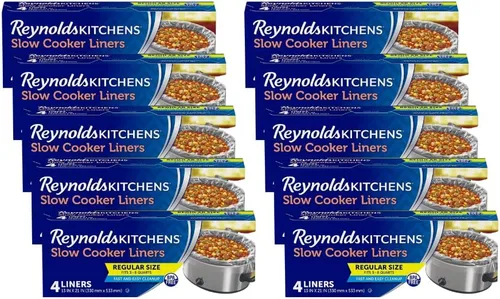 Vista 13 de Revestimiento regular para ollas de coción lenta Reynolds Kitchens, (ideal para 3 a 8cuartos), 4 piezas