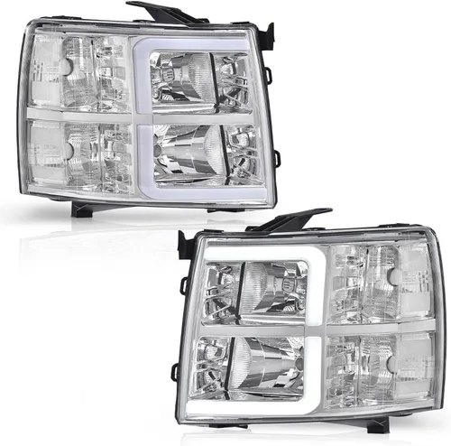 Vista 17 de G-PLUS Faros delanteros LED DRL, compatible con Chevy Silverado 2500 3500 2007-2014 y modelos HD/compatible con Chevy Silverado 1500 2007-2013