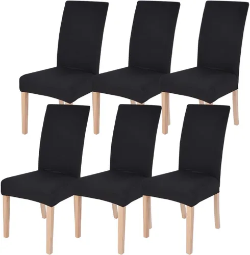 Vista 2 de Juego de 10 fundas para silla, fundas elásticas para sillas Parsons, de elastano, extraíbles, lavables, fundas protectoras para sillas de cocina