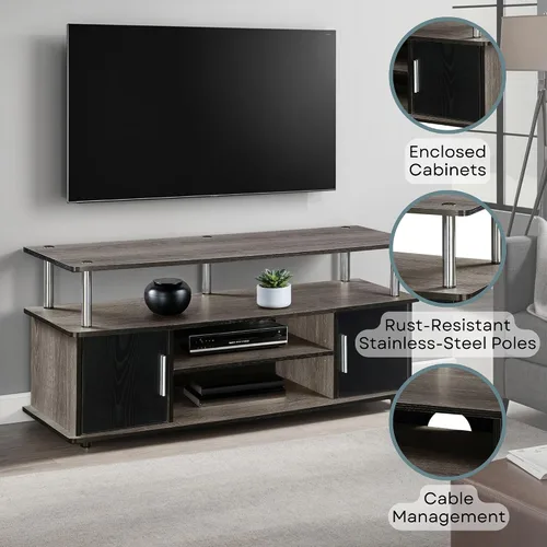 Vista 6 de Convenience Concepts Designs2Go Monterey - Mueble para TV, Madera, Gris(Weathered Gray)