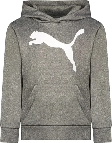 Vista 4 de PUMA Sudadera con capucha con logotipo para niños, sudadera de forro polar, bolsillo frontal grande Negro - Hot Wheels