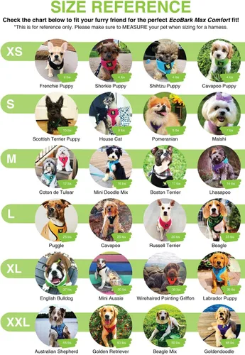 Vista 5 de EcoBark Arnés para perro - Arnés de máxima comodidad ecológico - Lujoso chaleco de malla suave - Arnés sobre la cabeza sin tirones ni