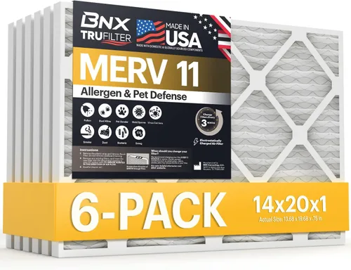 Vista 30 de BNX TruFilter - Filtro de aire MERV 11 de 10 x 10 x 1 pulgadas (paquete de 4) – Fabricado en Estados Unidos – Defensa contra Alérgenos Filtros
