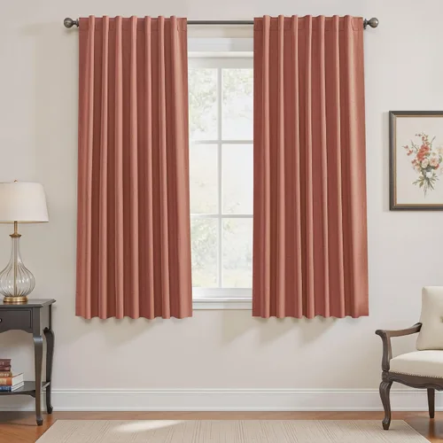 Vista 36 de UHITECH Cortinas opacas de 35 pulgadas de largo para sala de estar, 2 paneles, cortina opaca corta para cocina para ventanas pequeñas, cortinas