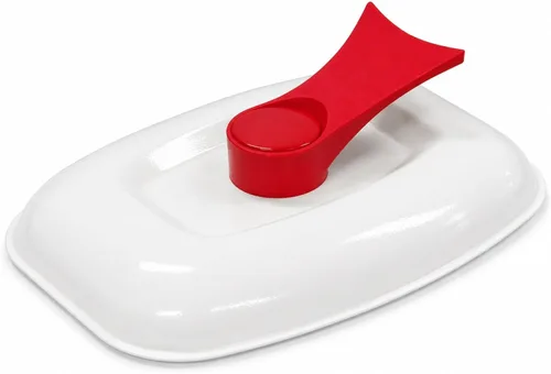 Vista 4 de Microheath - Parrilla sartén para cocinar en microondas - color rojo.