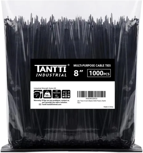 Vista 15 de Bridas de 4 pulgadas (paquete de 200), bridas pequeñas con resistencia a la tracción de 18 libras, color negro, por TANTTI Supply