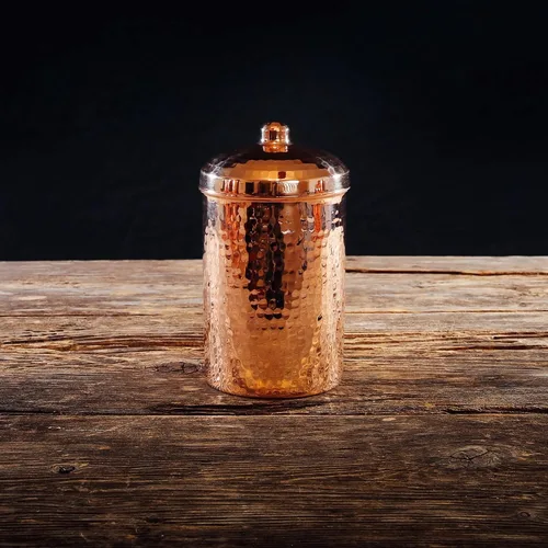 Vista 2 de Sertodo Copper Recipiente de compost de cocina Calibre pesado, martillado a mano, 100% cobre puro Elegante y sostenible