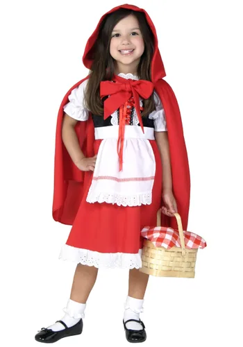 Vista 2 de Disfraz de caperucita roja de lujo para niños Multicolor