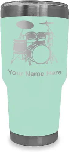 Vista 16 de LaserGram Vaso aislado al vacío de 20 onzas, juego de batería, grabado personalizado incluido (negro)