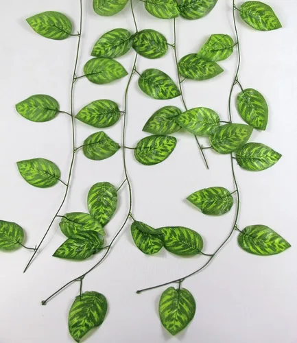 Vista 5 de RayLineDo® Paquete de 12 guirnaldas artificiales de hojas de vid verde de hiedra de 7.87 pies, decoración de flores falsas