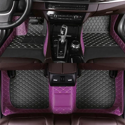 Vista 25 de Alfombrillas de cuero personalizadas para la parte delantera y trasera y de la tercera fila para automóvil, se adapta a la mayoría de SUV, sedán