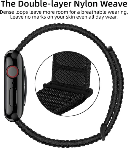 Vista 3 de OXWALLEN Sport Loop - Correa de nailon compatible con Apple Watch Series 11/10/9/8/7/6/5/4 SE 3/2/1 42mm 41mm 40mm 38mm, correa de tela trenzada